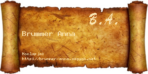 Brummer Anna névjegykártya
